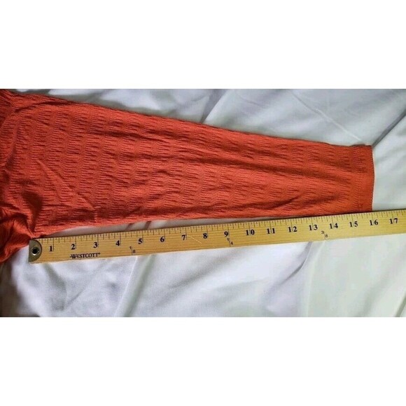Anthropologie Sabrina Cinched Top Long Sleeve Shirred (Size M) Burnt Orange - Picture 13 of 16